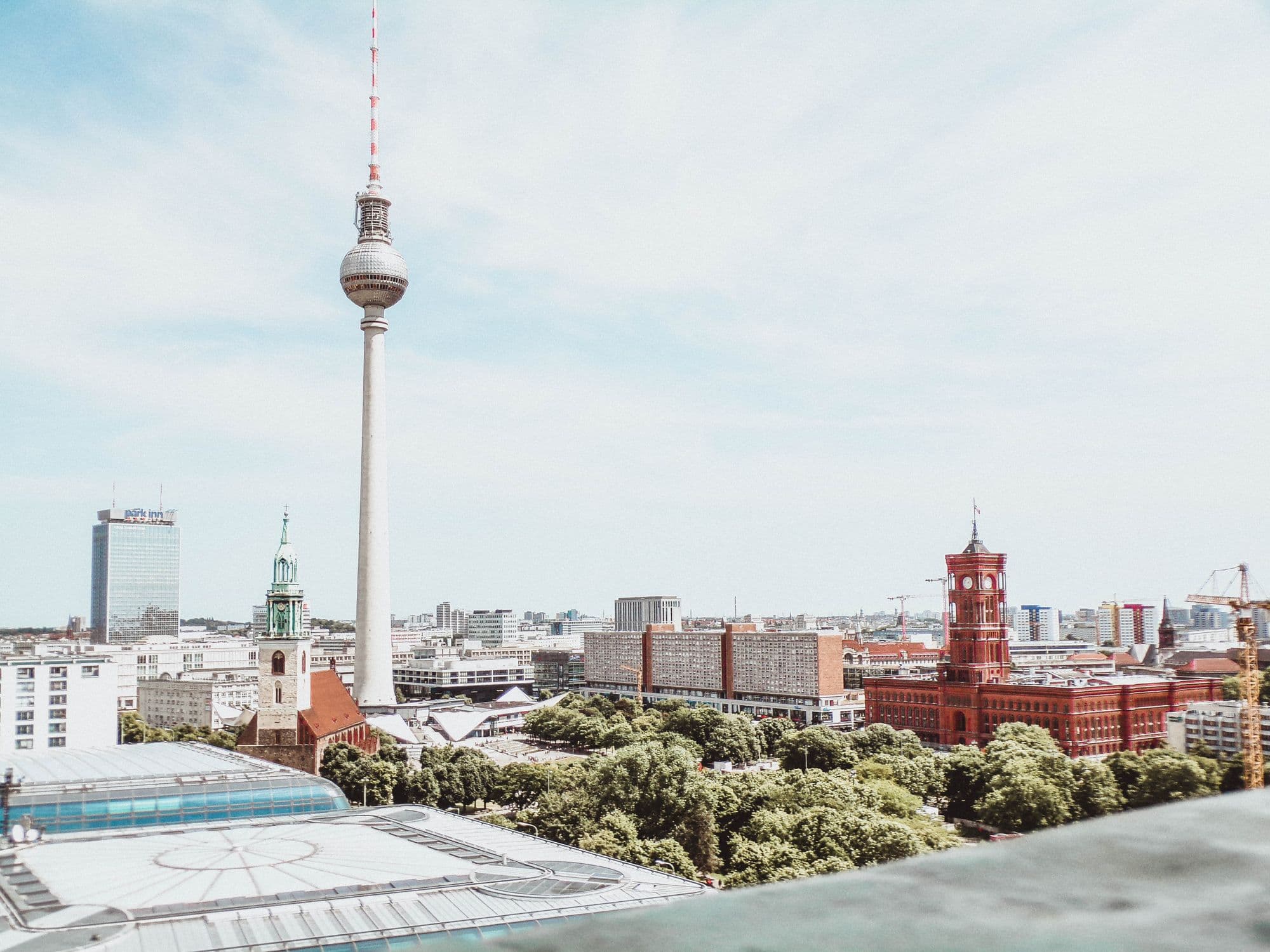 Berlin skyline with the television tower, east of Kreuzberg.